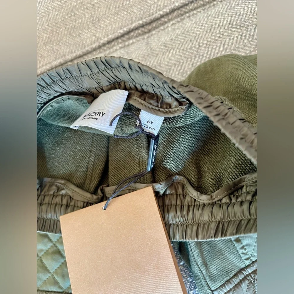 NWT BURBERRY Boy's Timothie TB Monogram Drawstring Jogger Pants Size 6Y (116 cm)